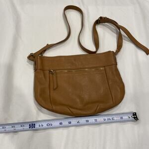 Lucky Brand Womens Brown Leather Adjustable Strap Crossbody Bag Purse